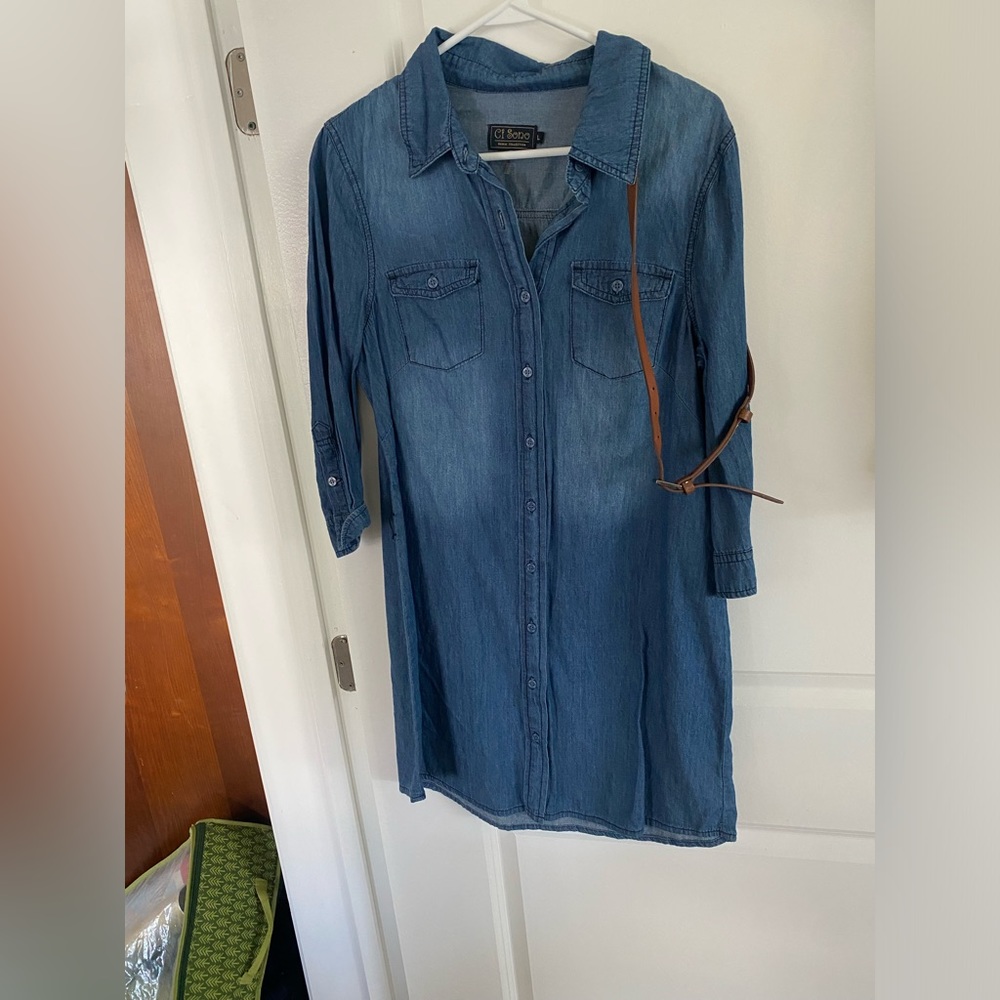 Long sleeve jean dress